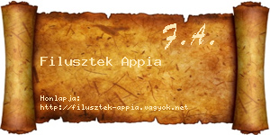 Filusztek Appia névjegykártya